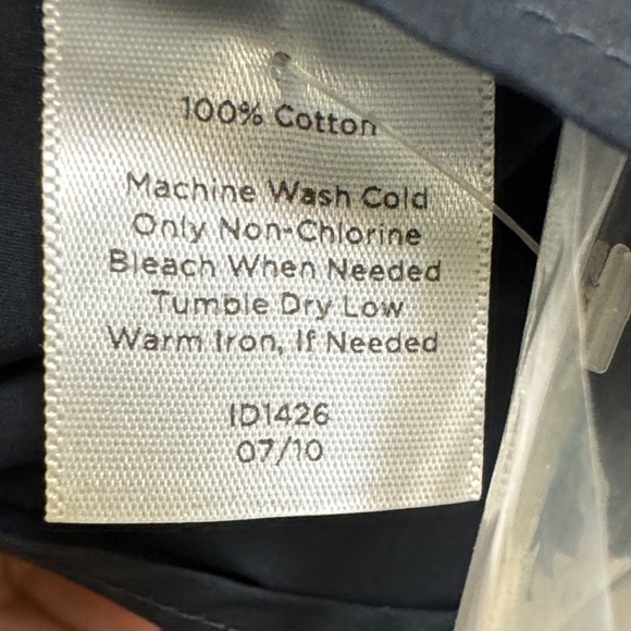 Talbots Navy Ruffled Button-Down Blouse - Picture 6 of 7